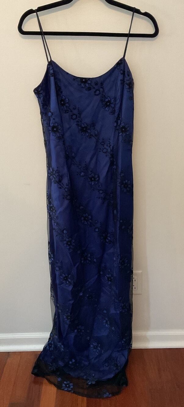 Morgan and Co 90s Vintage Dress Goth Mesh Floral Overlay Whimsigoth Size 11/12
